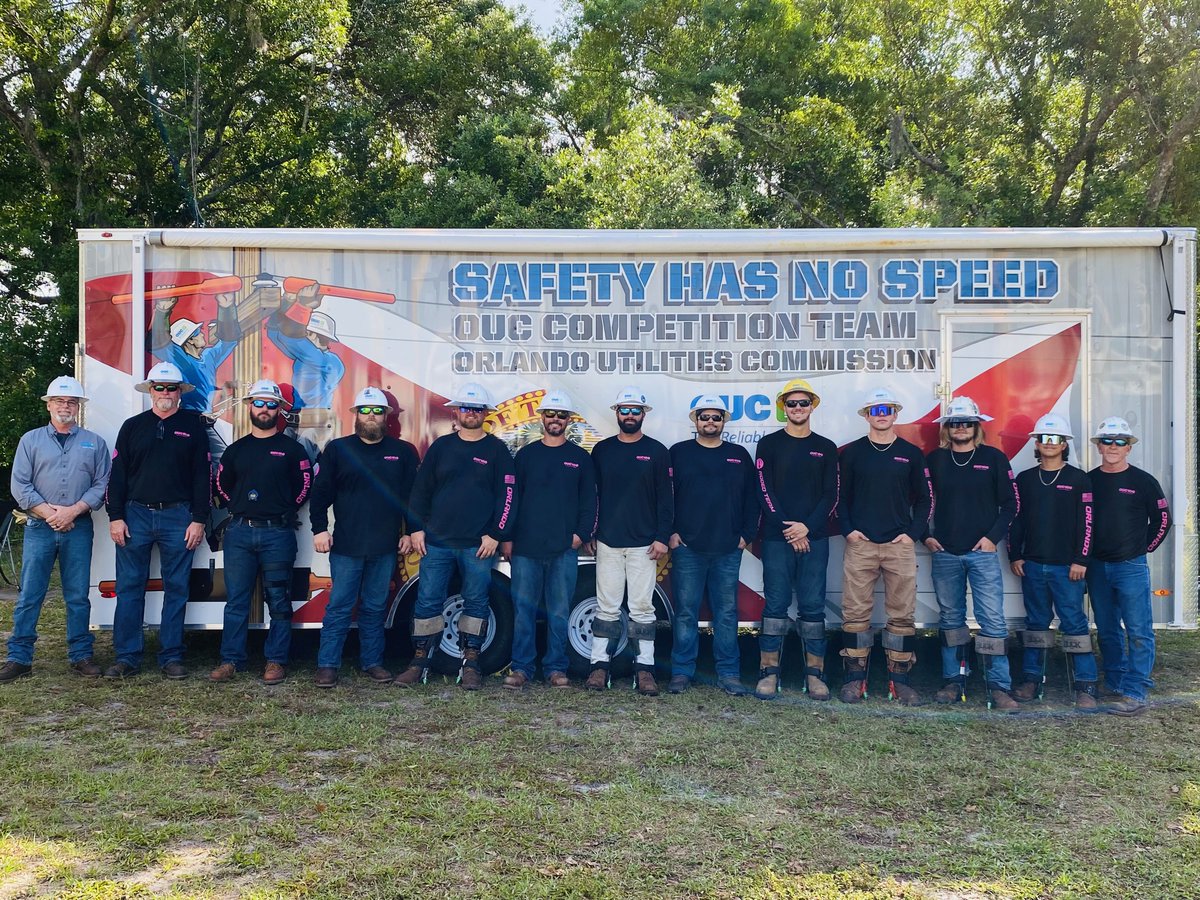 Good luck and safe travels to the OUC line techs who traveling to Lafayette, Louisiana to compete in the 2024 @publicpowerorg Lineworkers Rodeo⚡ Go Team OUC! #OUCProud #CommunityPowered #FLPublicPower