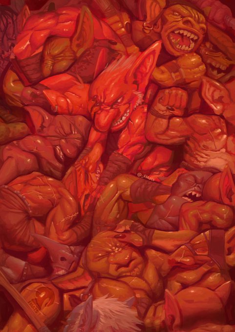 「複数の男性 赤肌」のTwitter画像/イラスト(新着)