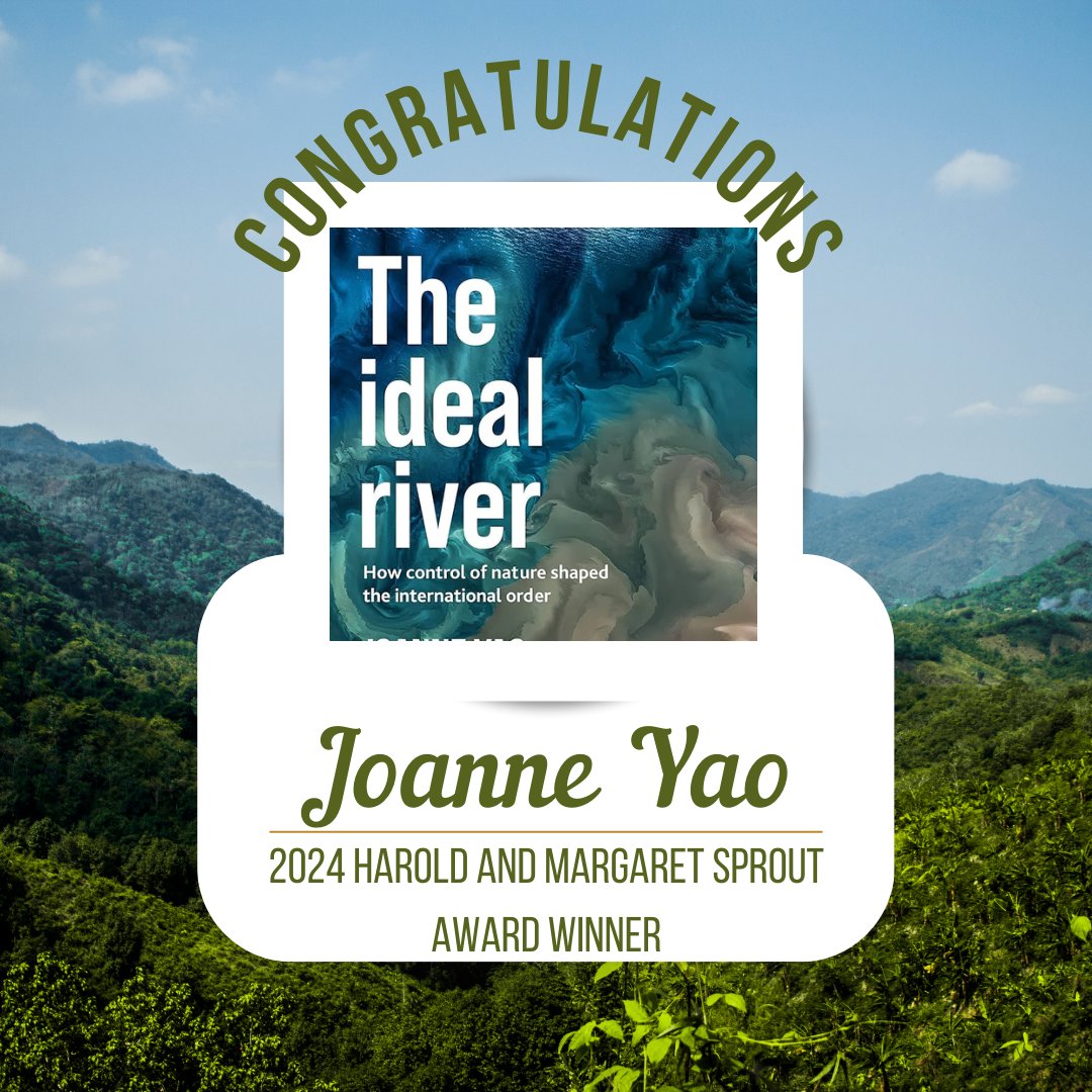 Our final award this year goes to @JoanneYao55 for her book 'The Ideal River.' Her book is our prize selection for our 2024 Harold and Margaret Sprout Award!