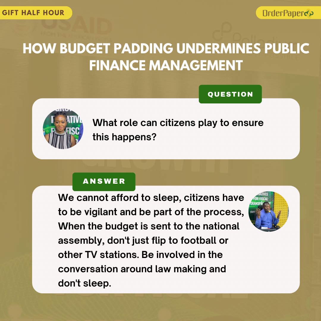 MUST SEE: DID YOU MISS THE LAST GIFT HALF HOUR SHOW? We’ve got you covered! It’s #ThrowbackThursday and we’re taking it back to our discussion on “How budget padding affects public finance management.” You can rewatch the insightful video here fb.watch/rd8KIcrs_u/