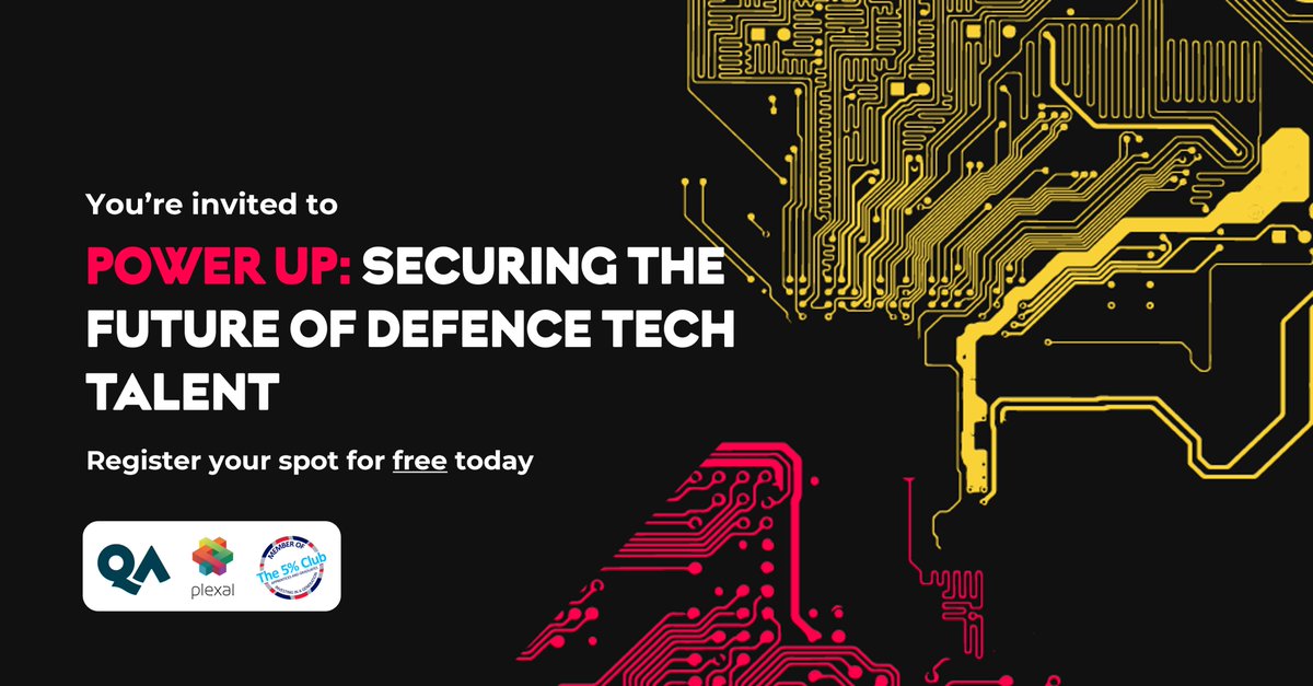 You're invited to an exclusive event launching the Digital Defence Academy, in partnership with @QA_Ltd and @5PercentClubUK. Join us for an evening of networking, collaboration, and inspiration. Find out more and register today: info.qa.com/qa_dda_power-u…