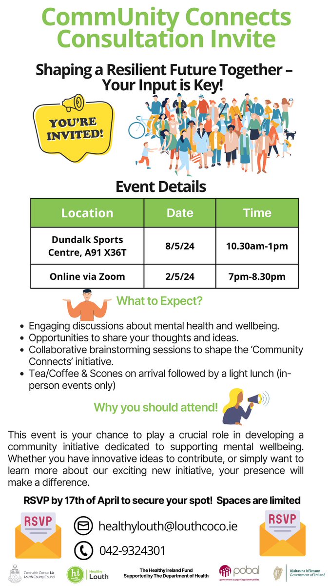 You are Invited – ‘CommUnity Connect’ Public Consultation - Shaping a Resilient Future Together – Your Input is Key!' @louthcoco @LouthLocalDev @LouthPPN @HealthyIreland