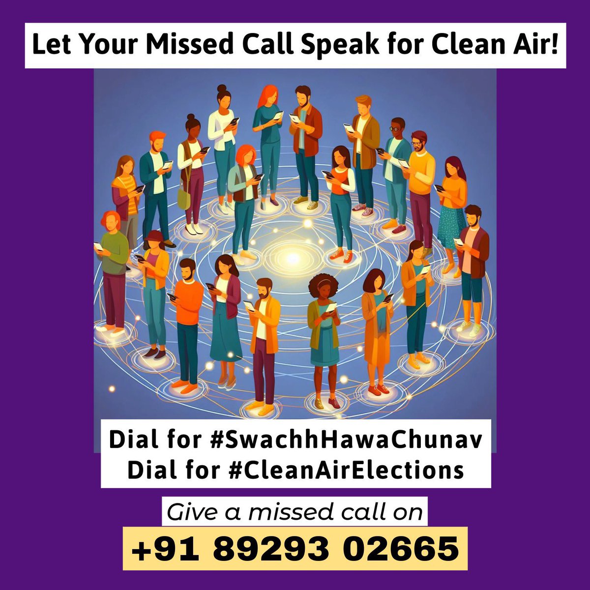 Do we want to face round- the-year air pollution? Let political candidates know #ourhealthmatters. 

We demand clean air. Just click and call: +918929302665

#PrioritizePublicHealth
#SwachhHawaChunav