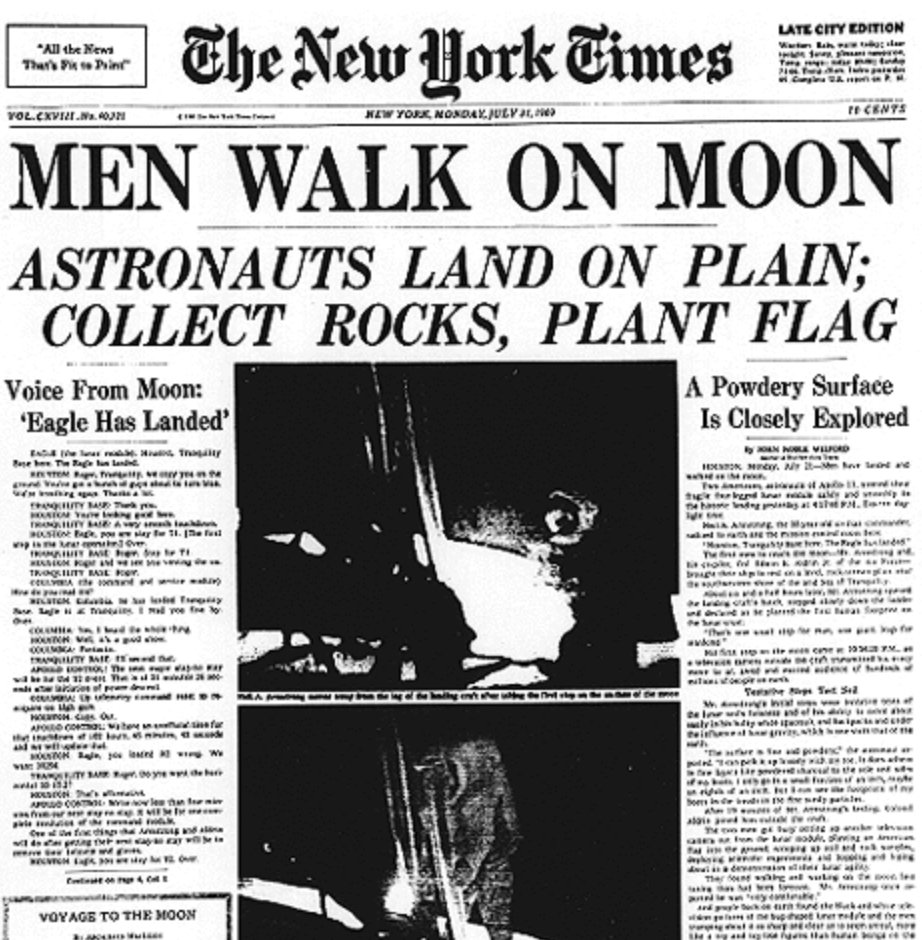 On July 21, 1969, The New York Times published the reactions of intellectuals and artists to the Moon landing. Can't help but laugh...

Plus ça change, plus c'est la même chose--Hatred of progress, adventure, &amp; achievement. Same dung thrown at <a href="/elonmusk/">Elon Musk</a> every launch.

Pablo