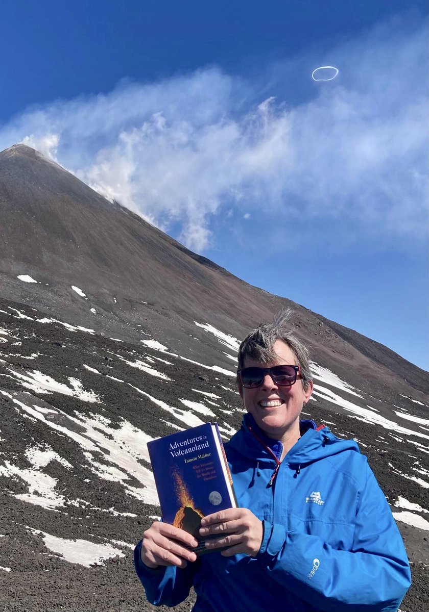 Celebrating publication day on Etna near the site of the lava flow described in chapter 1 with my family. Huge thanks to all who have supported me with this project and beyond. Spot the vortex ring! uk.bookshop.org/p/books/advent…