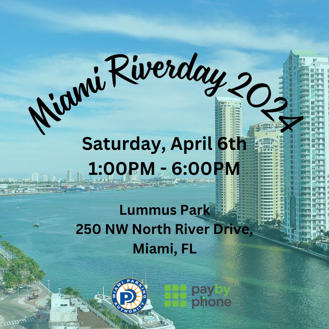 miamiparking's tweet photo. Dive into the Miami Riverday Festival at Lummus Park! ๐ฃโโ๏ธ Park stress-free at our @paybyphone on street parking spaces and enjoy a day filled with riverfront fun and festivities๐
ฟ๏ธ๐ #MiamiRiverday #MPAParking https://t.co/7Nl2mqjwrM