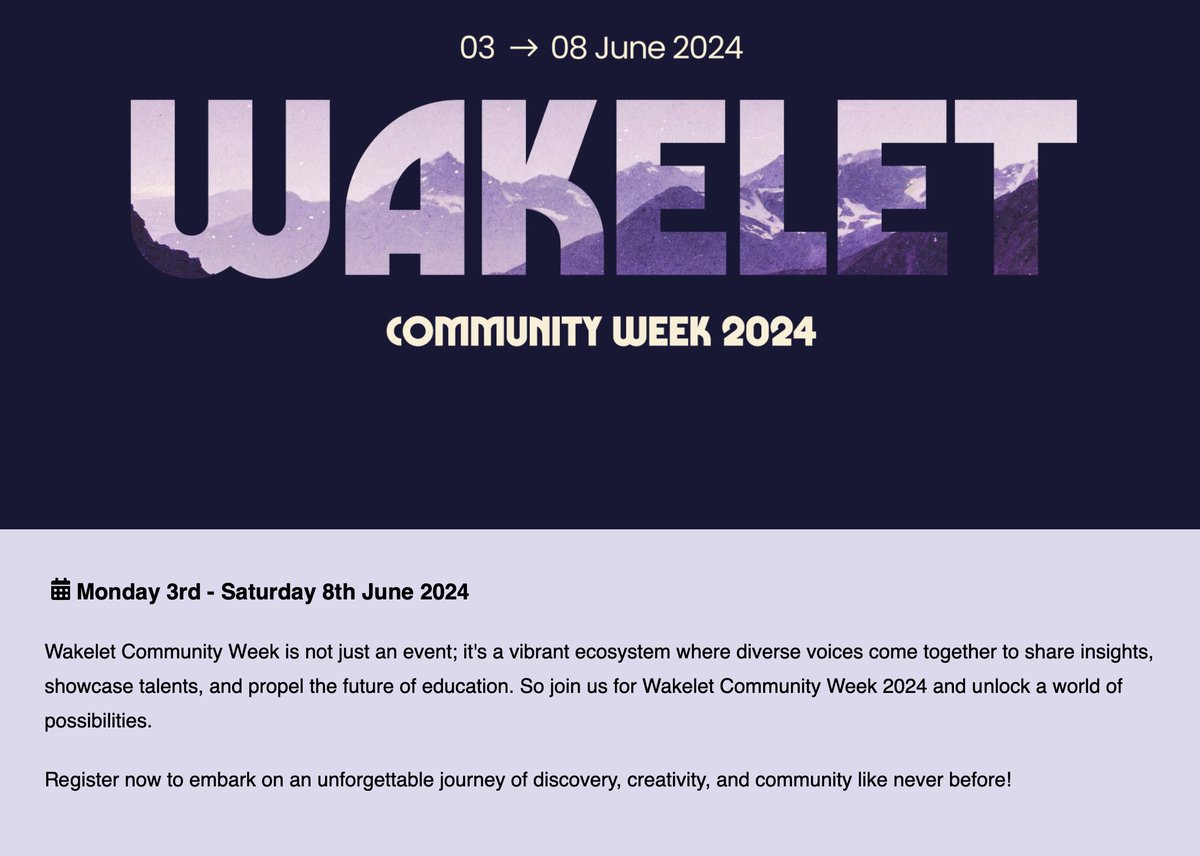 Registered! @wakelet Community Week 2024 👍