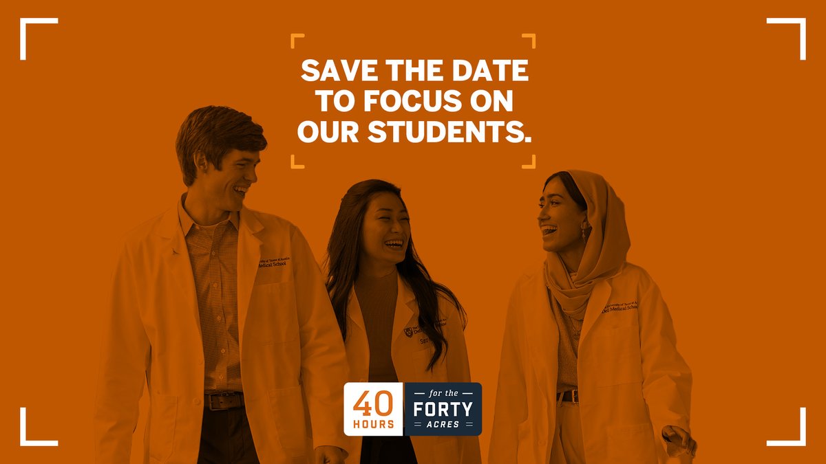 #UT40for40 starts 4/10! You can help us focus on our students by supporting our scholarship fund and sharing our message with your networks. Swing by our launch event on 4/10 (HDB/HTB courtyard) from 11 a.m. - 1 p.m. to learn more (and customize a 🍩). bit.ly/40-40-24