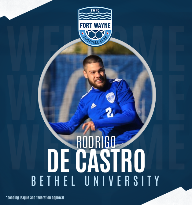 Fort Wayne FC welcomes Rodrigo DeCastro to our 2024 roster! This Brazilian center back comes via the University of Rhode Island and transferred to URI from Bethel University (IN) where he helped lead the Pilots to the 2022 NAIA National Championship. #thecitysteam #Path2Pro