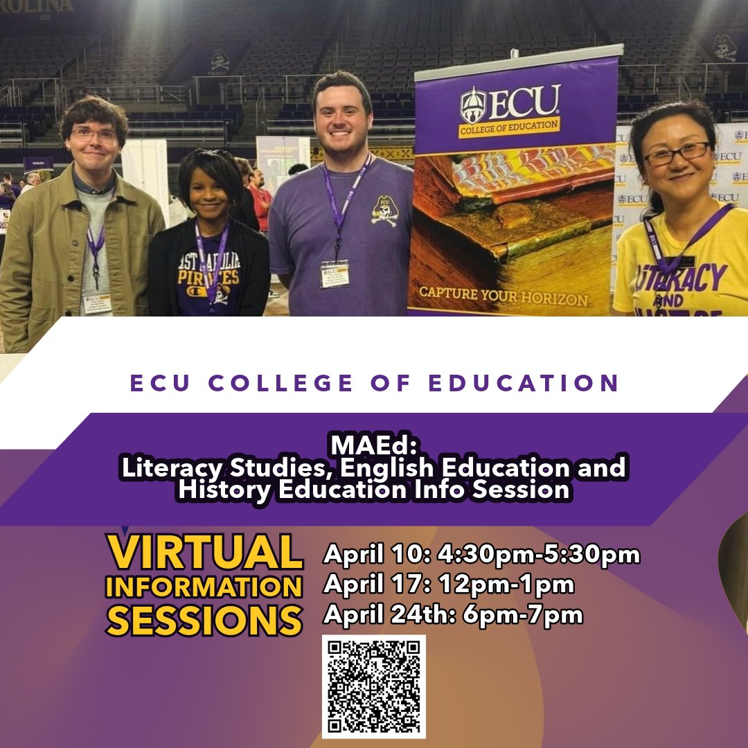Learn about ECU's Department of Literacy Studies, English Education and History Education (LEHE)📚. Hear from faculty from each of our Master's programs: ✏️Reading Education ✏️Curriculum & Instruction ✏️History Education ✏️English Education ✏️Birth-Kindergarten