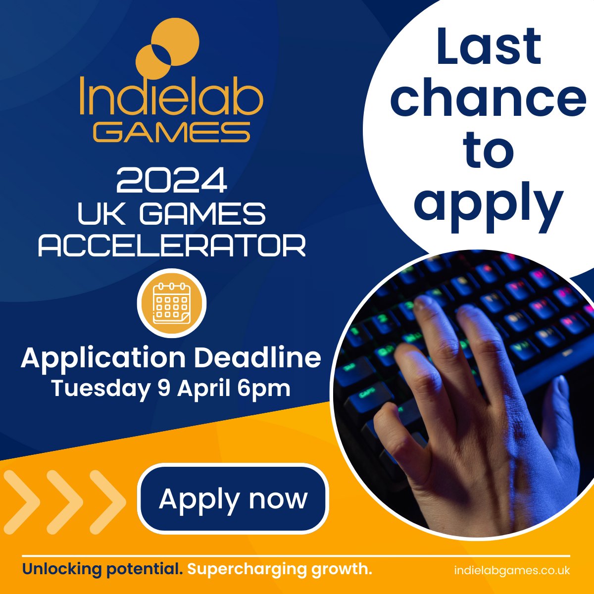 IndielabGames's tweet photo. Hurry, @Gamedevs there are only a few days left to apply for our UK Games Accelerator 🎮 Discover how our programme can provide the tools to unlock the potential of your studio and pitch your game for success 🚀 To find out more and to apply 👉 https://t.co/T2zPugicVt https://t.co/SCLdRhfWSU