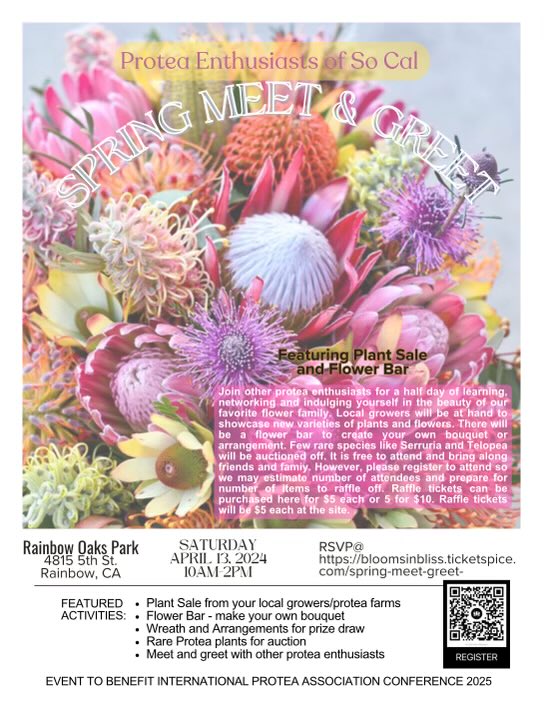 Love Proteas? Then you don’t want to miss this Spring Meet & Greet! Treat yourself to a half day of learning and networking while indulging yourself in the beauty of our favorite flower family. RSVP here: bloomsinbliss.ticketspice.com/spring-meet-gr…