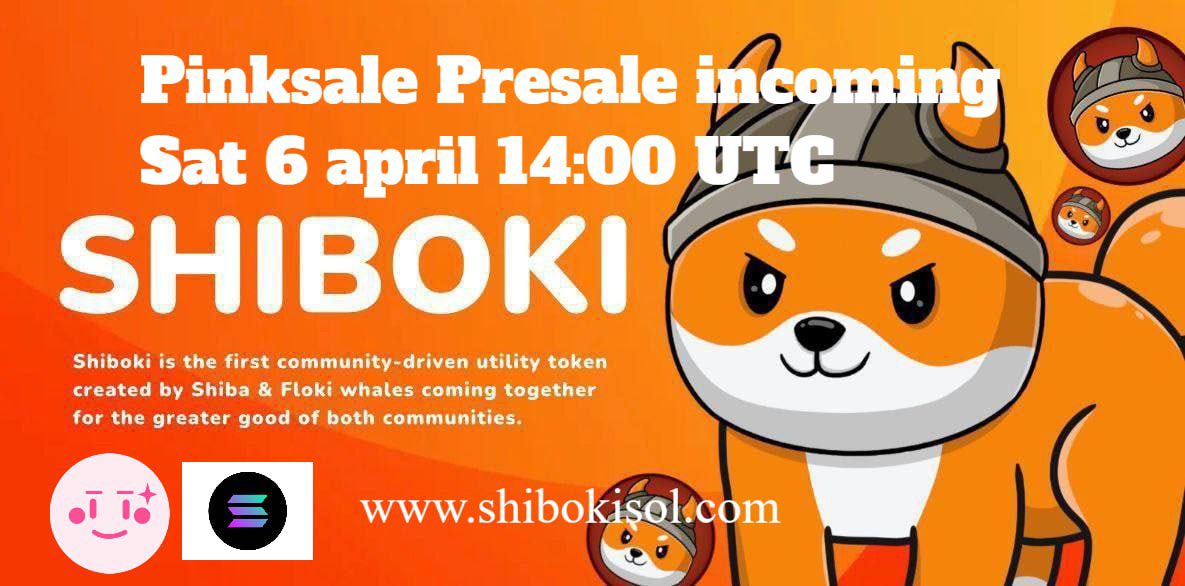 📢 LOOK AT THIS FAMS 👀 Shiboki ✅ | SOL 🐶 | SHIBOKI is a mixed breed dog that is on a mission to prove to his parents “Shiba” & “Floki” Platform on Solana. | 6st April 14:00 UTC Presale page: pinksale.finance/solana/launchp… ✅ In the first month we will do at least 5 cex listings…