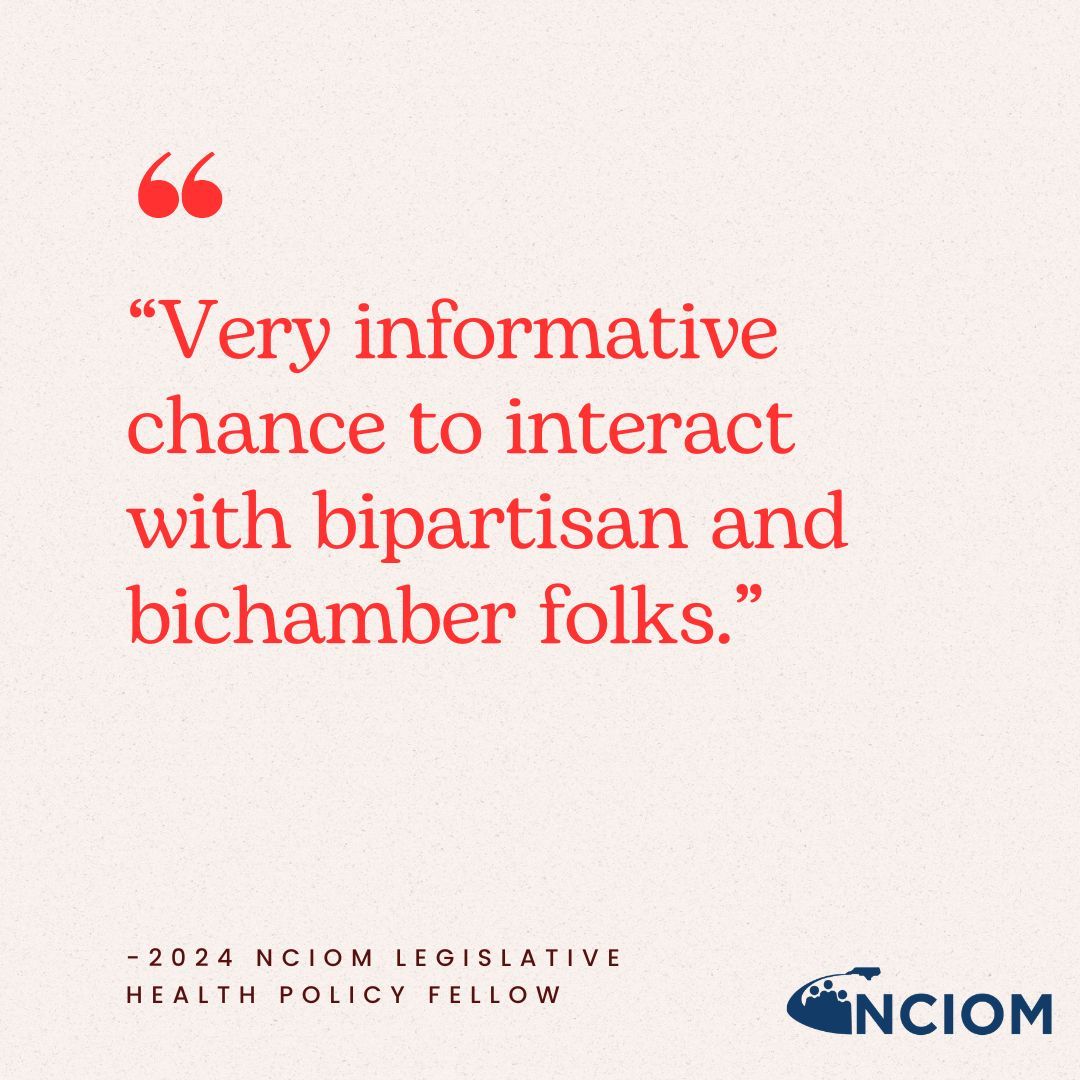 Here's what people are saying about NCIOM's Legislative Health Policy Fellows program: buff.ly/4cIQKtU