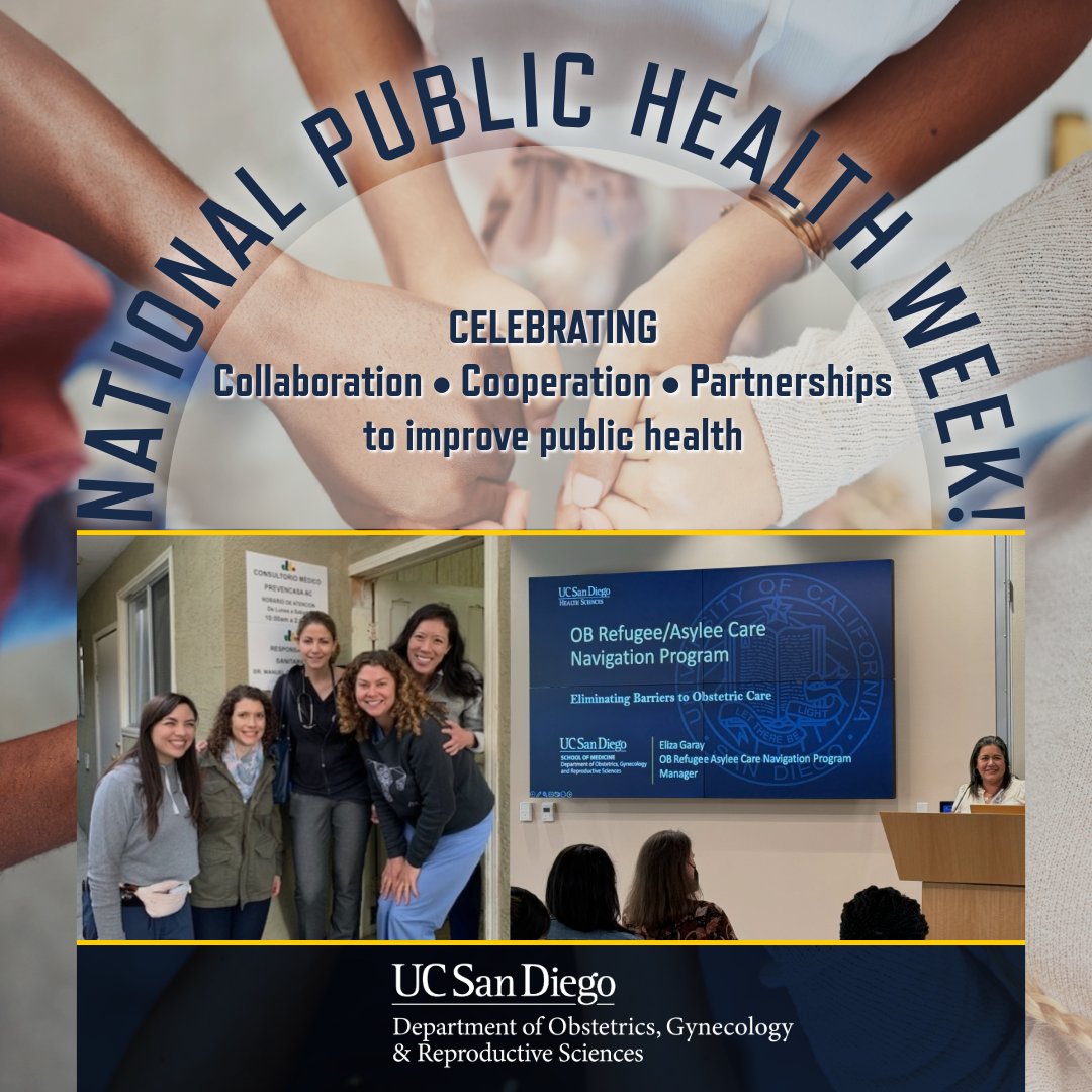 For #NationalPublicHealthWeek @ucsd_obgyn celebrates collaboration, cooperation, and partnerships to improve public health and bridge clinical care with the social needs of our patient population. #NPHW. Visit our OB Refugee/Asylee Care Navigation Program: obgyn.ucsd.edu/programs/ob-re…