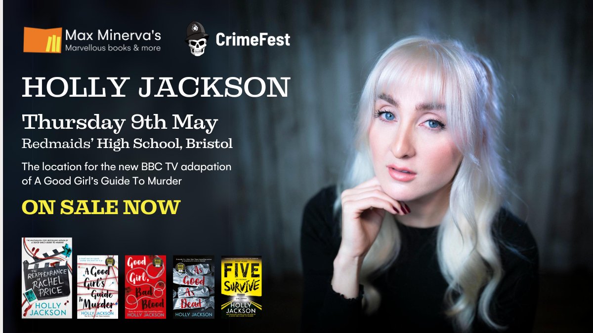 Big news #crimefiction fans... Holly Jackson @HoJay92 is coming to Bristol for @CrimeFest and we're hosting a special event with her on May 9th at @RedmaidsHigh, the location for the BBC tv series of #AGoodGirlsGuideToMurder. Get your tickets now! bit.ly/3xkmghr