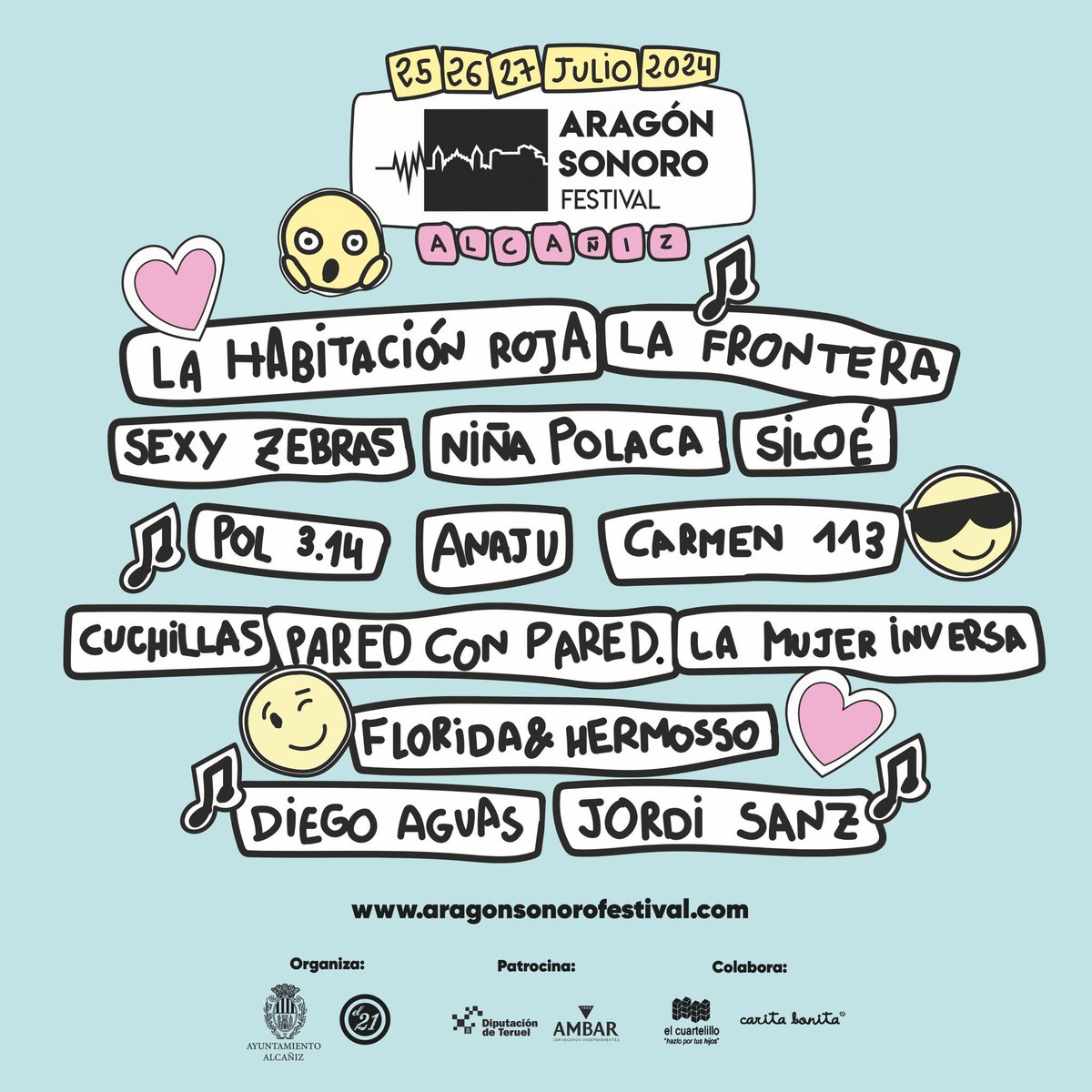 elveintiuno's tweet photo. 𝐂𝐀𝐑𝐓𝐄𝐋 𝐀𝐑𝐀𝐆Ó𝐍 𝐒𝐎𝐍𝐎𝐑𝐎 𝟐𝟎𝟐𝟒
📆 𝟐𝟓, 𝟐𝟔 𝐲 𝟐𝟕 𝐝𝐞 𝐣𝐮𝐥𝐢𝐨
📍 𝗔𝗹𝗰𝗮ñ𝗶𝘇

🎫 Pulseras vip y entradas de jueves aquí 👇🏽
https://t.co/rupYNNnvRH https://t.co/cwfgev48Xv