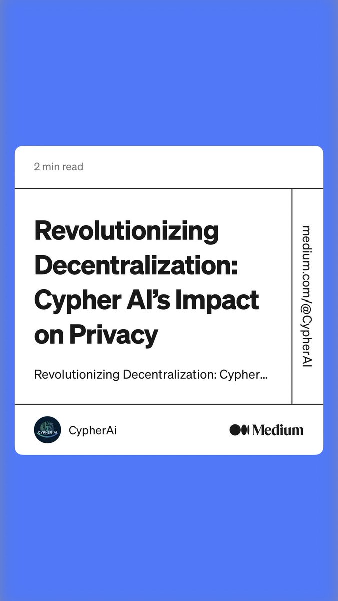 medium.com/@CypherAI/revo…     $CYPHER #digitalprivacy