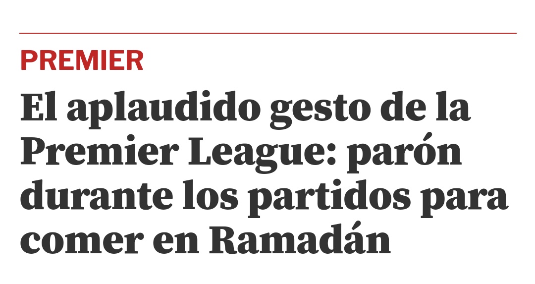 Me parece lamentable que se interrumpa un evento deportivo por una práctica religiosa. La libertad de culto individual no puede afectar al conjunto de un colectivo ateo, laico o no-practicante. Es absurdo y preocupante que esto se tolere y se aplauda como algo positivo.