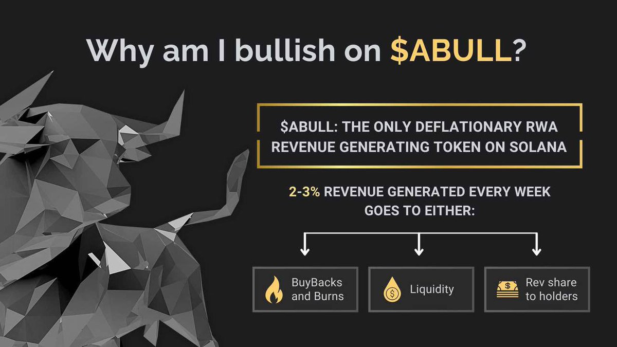 Elikrypt's tweet image. Discover the potential of $ABULL with @aumentobull and witness your investments thrive! With a track record of success and a community dedicated to progress, 

$ABULL is paving the way for sustainable growth in the crypto market. 

Join us and be part of the movement towards…