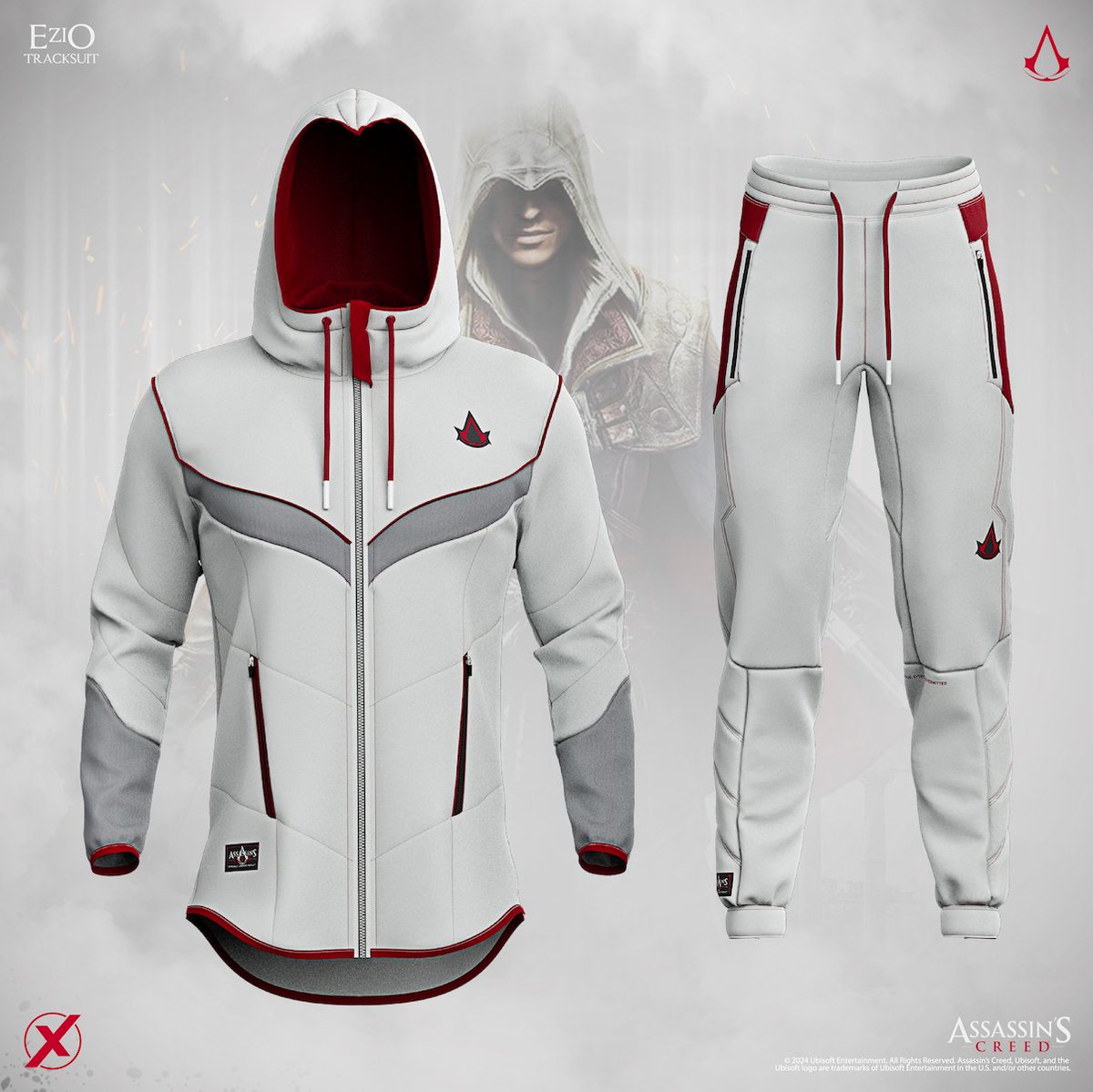 La tienda de ropa SUPERX y Ubisoft se unen para sacar la primera colección de ropa deportiva de Assassin's Creed inspirada en Ezio. Se espera para primavera de 2024, pero puedes obtener acceso anticipado al registrarte aquí: superx.co/pages/assassin…