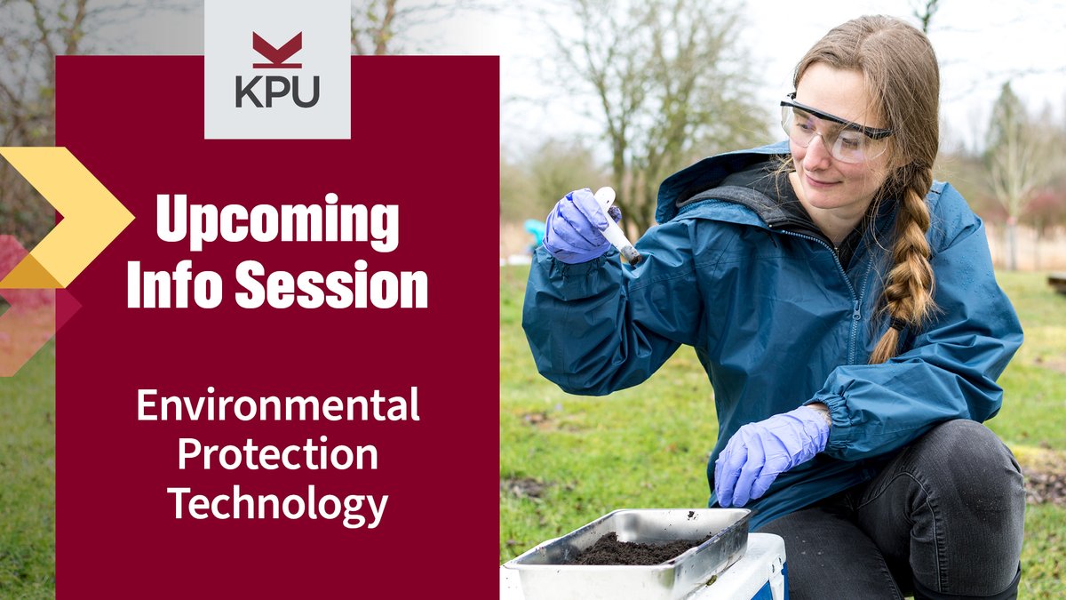 Turn your love of the environment into a career with a Diploma in Environmental Protection Technology at KPU! Attend a free in-person info session tonight from 6-7pm to learn more. REGISTER NOW: buff.ly/3TrTVNE