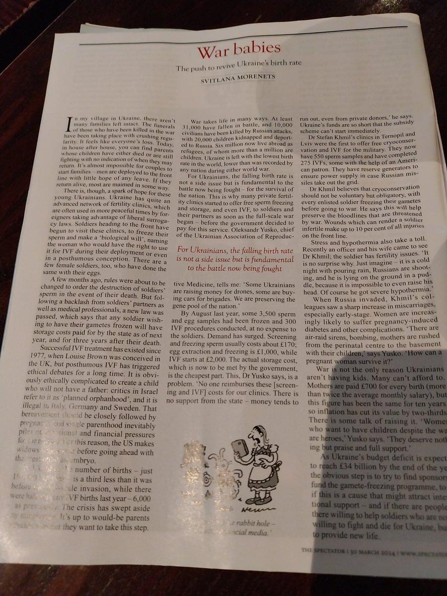 Having a pint and reading @spectator . Great piece by @SvMorenets on Ukraine.