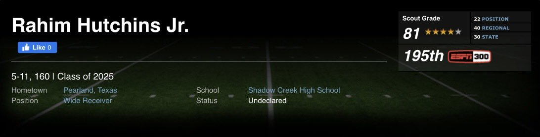 Blessed to be ranked a 4 Star on ESPN!#AGTG✝️