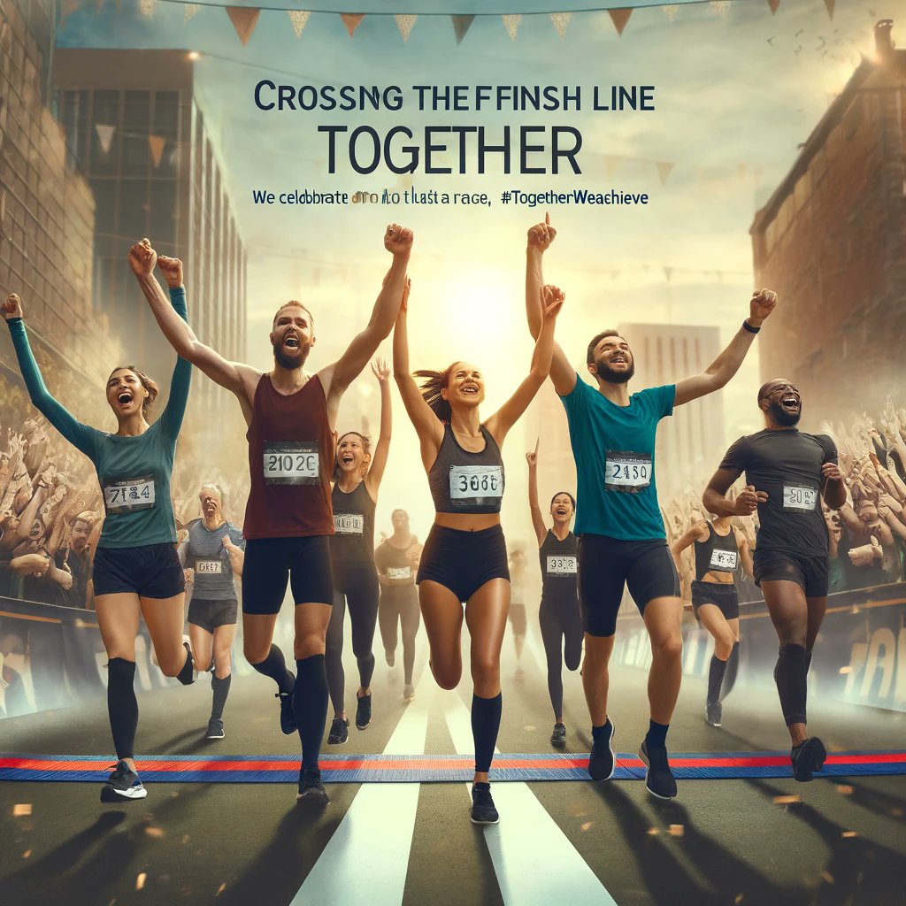 Every finish line is a new beginning 🏁 Today's triumphs are the result of yesterday's efforts. Together, we achieve more, celebrate louder, and run further. #MarathonSuccess #TogetherWeAchieve
