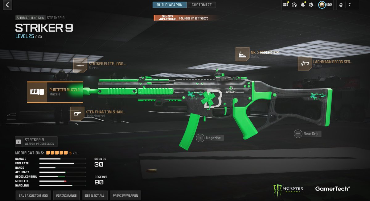 BostonBreach's tweet photo. Looking for some variety in Ranked?  

This Striker-9 build is appearing more and more since the update👀

#MW3 | #ModernWarfare3 https://t.co/LCJoCTb9HT