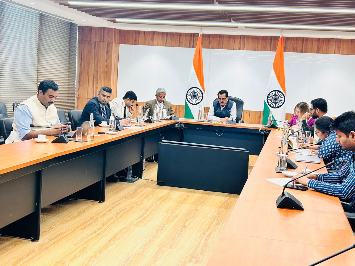 amitabhk87's tweet photo. On Day 2 of G20 Sherpa meeting today, I highlighted the role of Digital Public Infrastructure (DPI) solutions for efficient and inclusive development; importance of finance and technology for climate action and energy transition;  biofuels, GH2 and critical minerals; and boosting international trade. @g20org