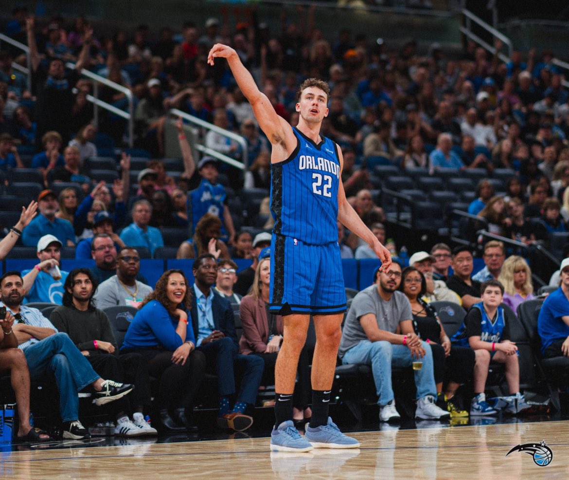 Last night at New Orleans, @OrlandoMagic forward @franzboogie became one of only six players in @NBAHistory to amass 4,000+ PTS, 1,000+ REBS & 700+ ASTS during the first three seasons of their #NBA career, joining James, Paul, Westbrook, Doncic and Edwards. #MagicTogether