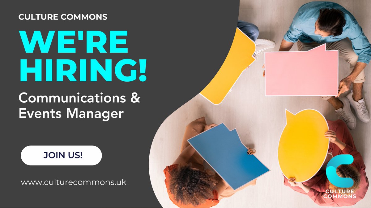 📢 We’re #hiring a Communications & Events Manager Want to work w/ some of the most high profile orgs in the #creative #cultural & #heritage sectors, #local #governments, national funders, the #workforce & #policymakers on a unique programme? Join us!👇🏾 culturecommons.uk/items/communic…