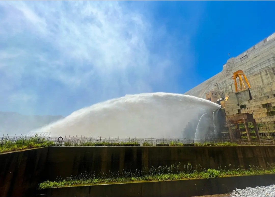 ETEmbassyDAR's tweet photo. "Together We Made It Possible" - this year marks the 13th anniversary of the laying of the foundation of #GERD. With 95% completion, our flagship project is close to becoming a reality. #Ethiopians 
#MFA https://t.co/pFlKMMgalI