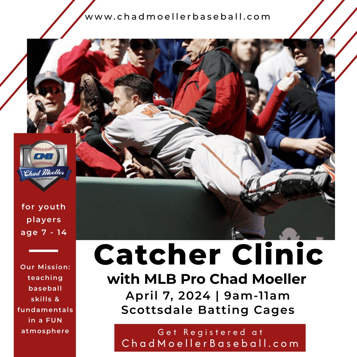 I'm holding a Catcher Clinic this weekend - get more info and register at chadmoellerbaseball.com/clinics-and-ca…