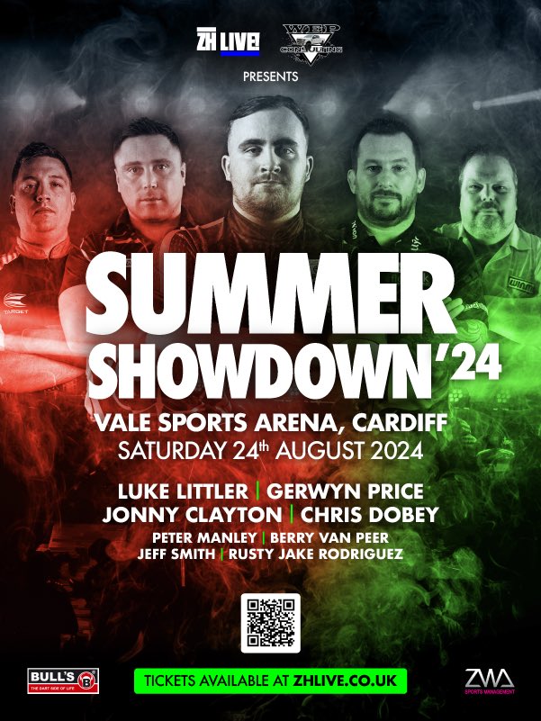 🎶 Oh e Oh e Oh e Oh e Oh Oh Oh 🎶 🏴󠁧󠁢󠁷󠁬󠁳󠁿 ZH Live are returning to Cardiff on Saturday 24th August 2024. 🙌 🤩 Featuring Luke Littler, Gerwyn Price, Jonny Clayton, Chris Dobey, Peter Manley and many more! 🎟 Tickets go live on Friday 5th April at 12pm on zhlive.co.uk