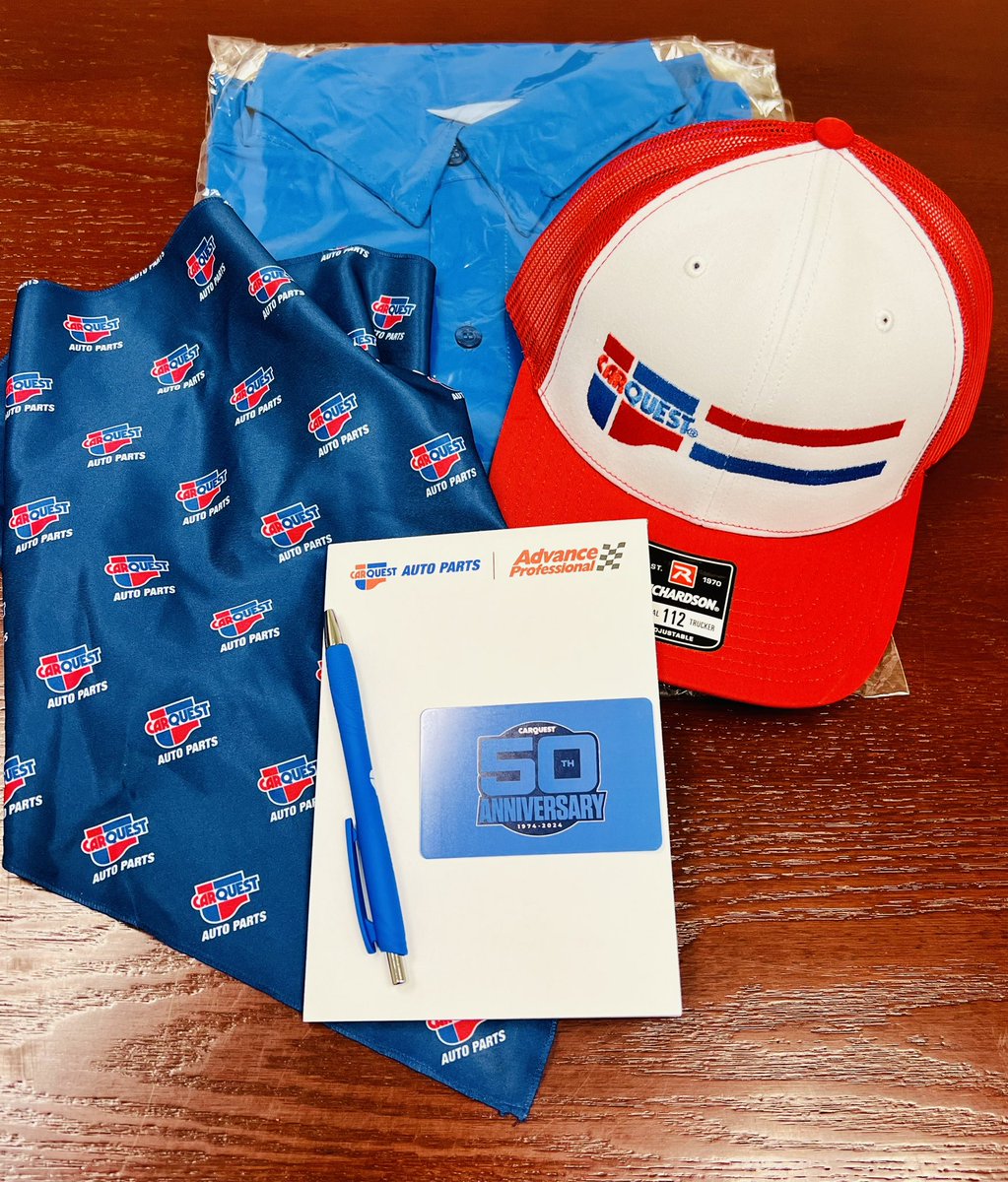 .<a href="/Carquest/">Carquest Auto Parts</a> celebrates 50 YEARS! 

We’re giving away this #Carquest gear + a $50 gift card! To enter ⬇️

1. Hit the ❤️ 
2. Retweet 
3. Must follow <a href="/Carquest/">Carquest Auto Parts</a> <a href="/DonnySchatz/">Donny Schatz</a> <a href="/TonyStewart/">Tony Stewart</a> &amp; <a href="/TonyStewart_Rcg/">Tony Stewart Racing</a> 

Winner announced Monday, 4/8 at 2 pm CT!
