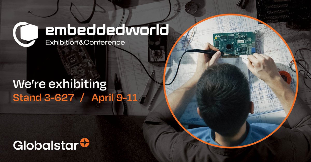 The Globalstar team is excited to be at #EmbeddedWorld in Nürnberg next week! Visit us at stand 3-627 to chat about our satellite solutions for developers. See you there! #ew24 #satellitecomms #IoT