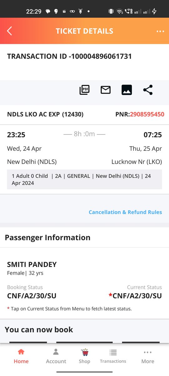 ayush5664's tweet photo. @RailMinIndia @RailwayNorthern 
@AshwiniVaishnaw  Sir this is to bring to your kind notice that I have booked one ticket from IRCTC where I have clearly selected my preference of seat.Still i didn't get the preferred seat. Else cancel my ticket Refund without panelty. https://t.co/LnoofrjLD8