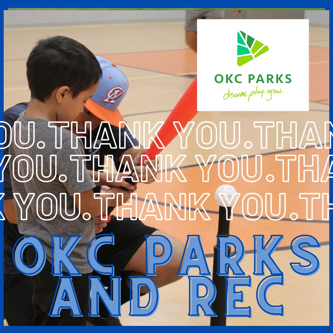 A big thank you to OKC Parks and Rec for being an amazing partner in our mission! Your support is instrumental in making an impact. 🌟⚾️ #CommunityPartnership #RookieLeagueFoundationOfOklahoma