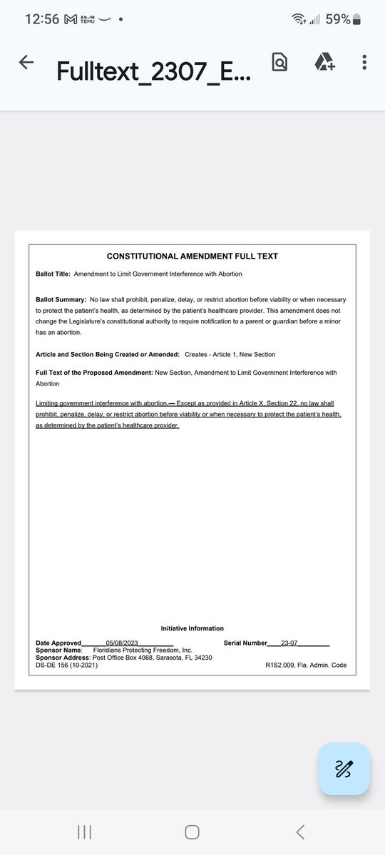 Hey Florida Voters! Here is the abortion amendment Ron DeSantis thinks is too difficult for us to understand ...
#Florida #Florida4Women #DeSantisLies