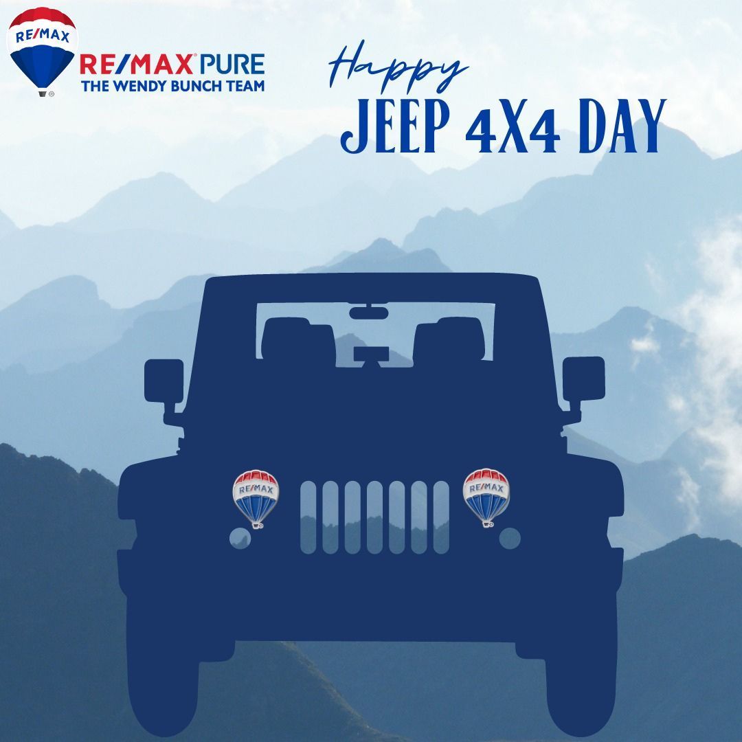 Happy Jeep day!! Do you love riding around in your jeep?
Today would be a perfect day for a ride!!

#wendybunch #wendybunchteam #remaxpure #remaxhustle #purepride #topagents #TopRealestateTeam #sellshomes