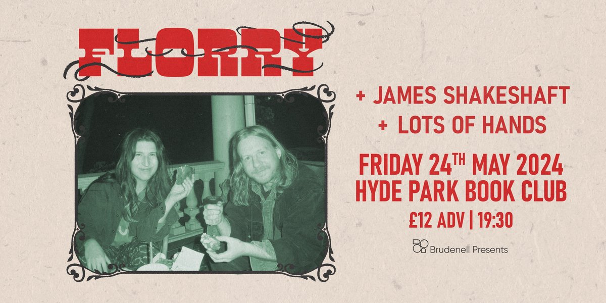 SUPPORTS ANNOUNCED! ✨ Joining Philly-based country rock outfit Florry at @HPBCLeeds next month will be Leed's own James Shakeshaft & Lots of Hands 🙌 If you haven't got your tickets yet, we reckon you should hit that link below.👇 ➡️ bit.ly/Florry-LDS