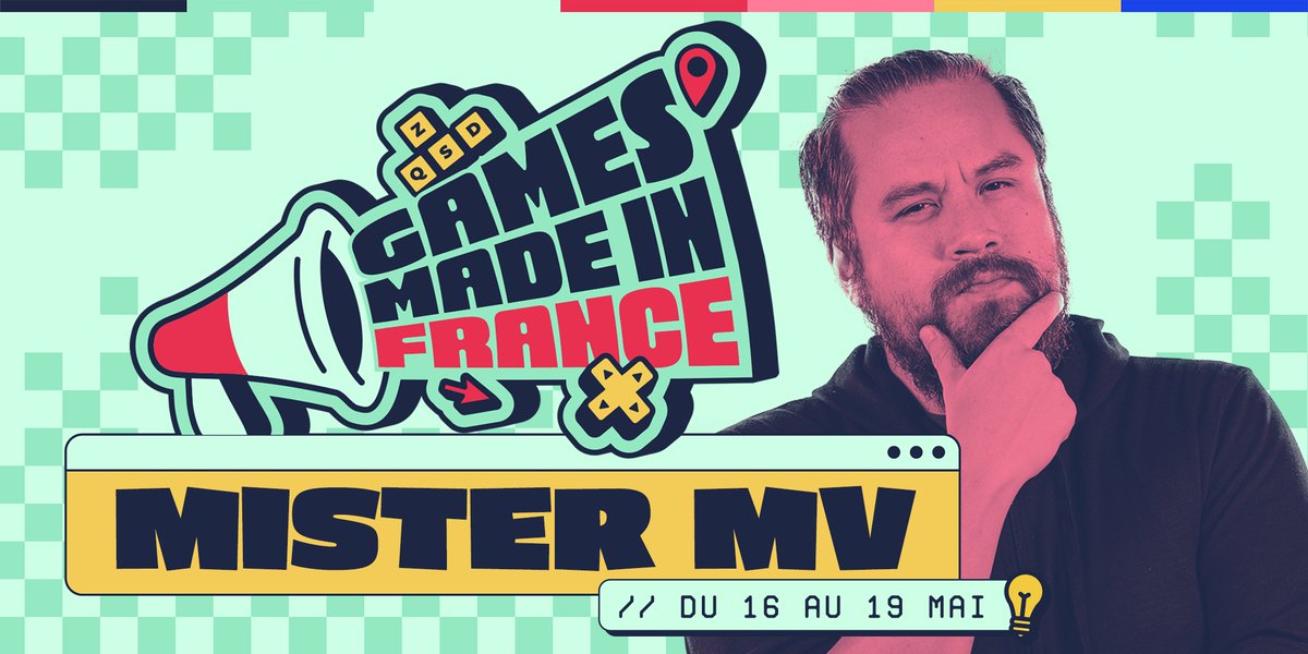 Il répond présent depuis la première édition de Games Made in France, @mistermv est de retour pour host cette édition 2024. 🥳 On est ravi de le compter à nouveau parmi nous pour présenter les dernières créations du jeu vidéo français ! 🎮 Rendez-vous du 16 au 19 mai. ⌛️