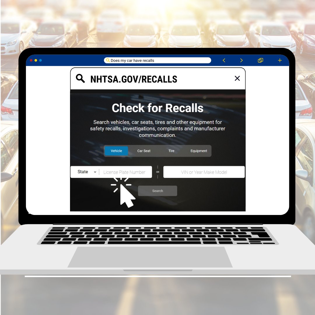 NEW! You can now check for vehicle safety recalls using your license plate. 🎉🙌 Visit NHTSA.gov/Recalls today. ✔️