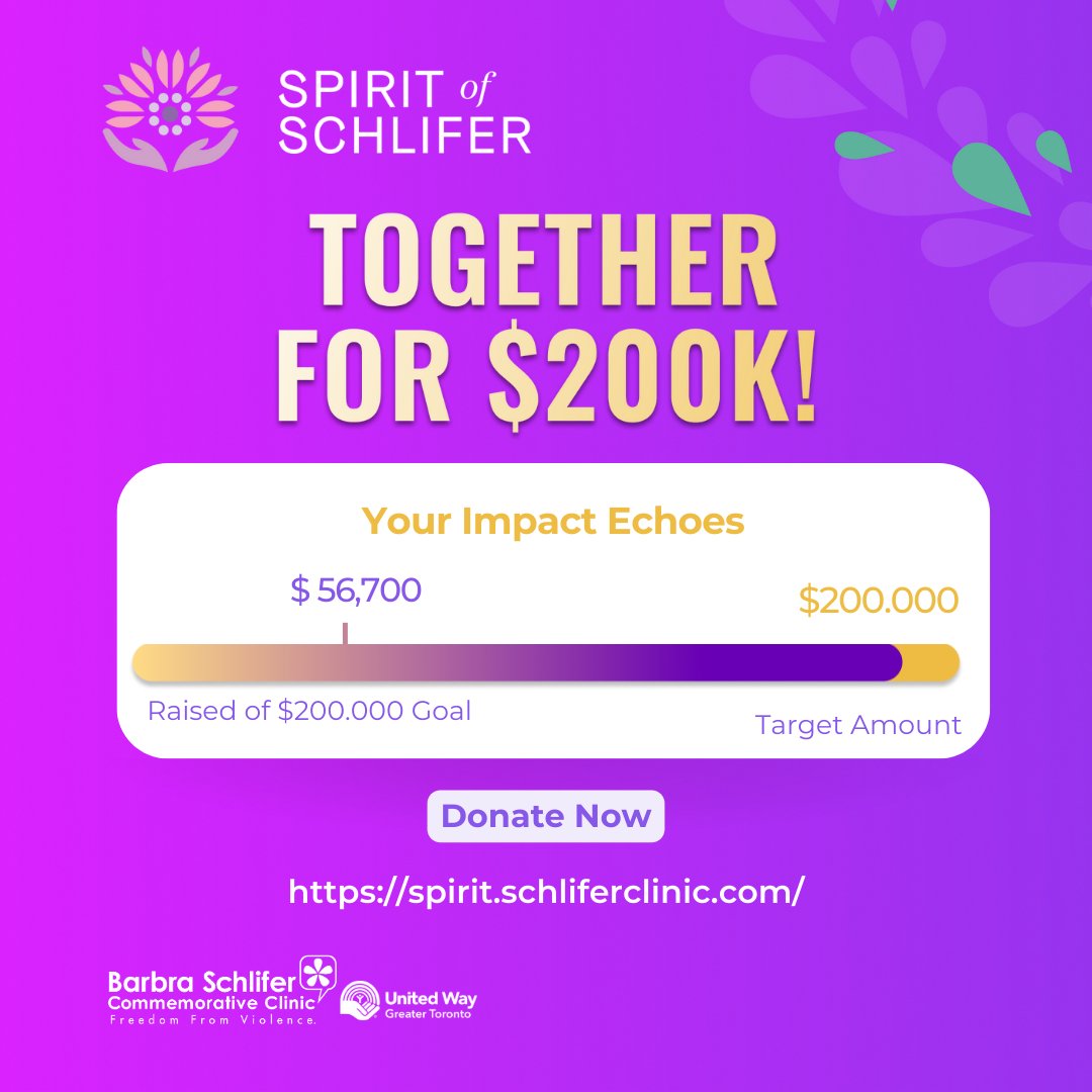 Track our progress! Check the interactive donation thermometer. Your contribution fills it up, bringing us closer to our 200k goal. Every contribution matters. #togetherfor200k Donate here: spirit.schliferclinic.com