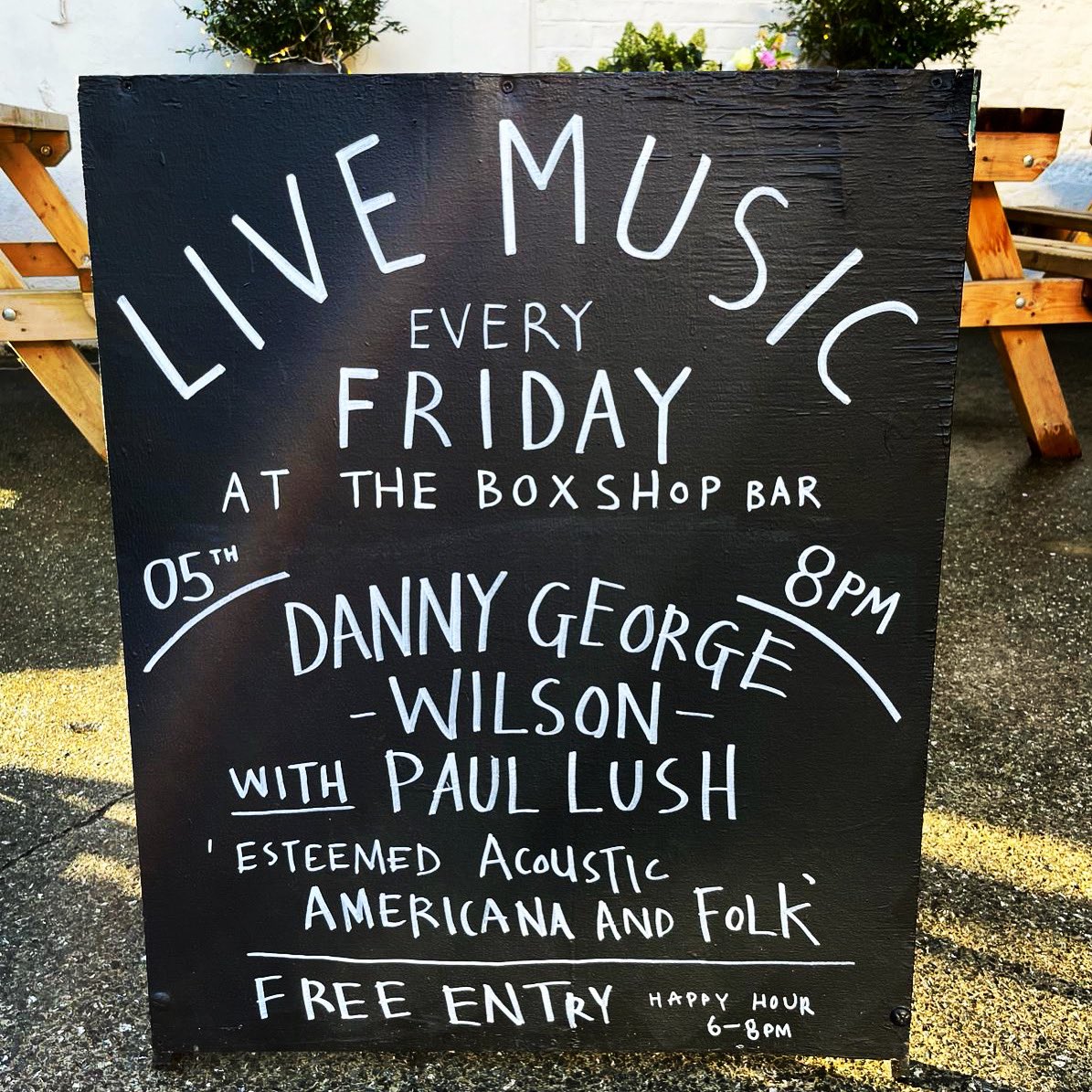 Late notice gig! Not done many this year so it’ll be nice to play!! Me & Lushy are playing a duo show at my brother’s bar, The Box Shop Bar in Brandon Street, 5 mins from Elephant & Castle station this Friday…it’ll kick off at about 8pm & it’s free to come along…So come along!!