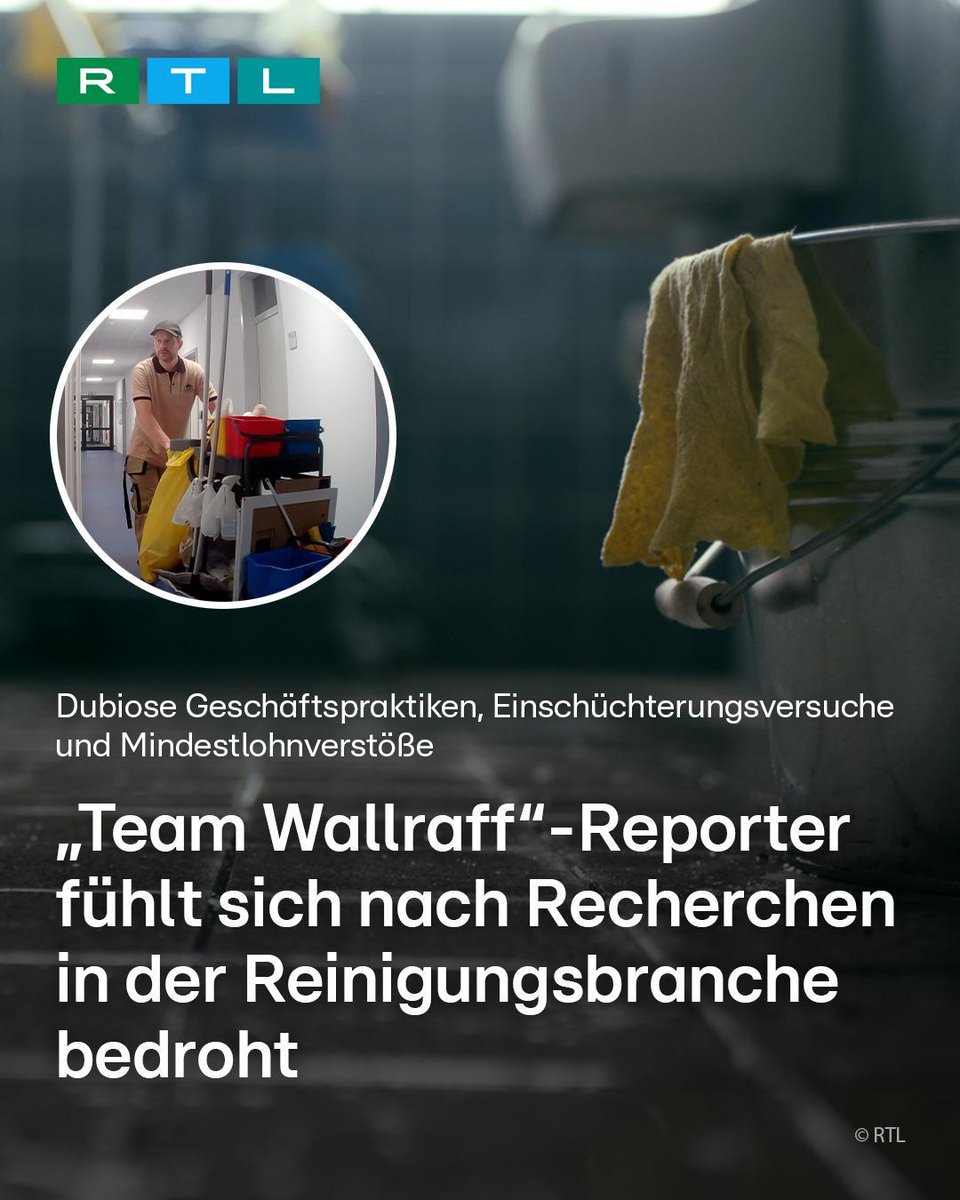 Hinweise führen die #TeamWallraff Reporter:innen in die #Reinigungsbranche. Was ist dran an angeblichen Mindestlohnverstößen, Leistungsdruck und Einschüchterungsversuchen? Und wieso fürchten unsere Reporter:innen sogar um ihre Sicherheit? ➡️ on.rtl.de/1/Wallraff-Rei…