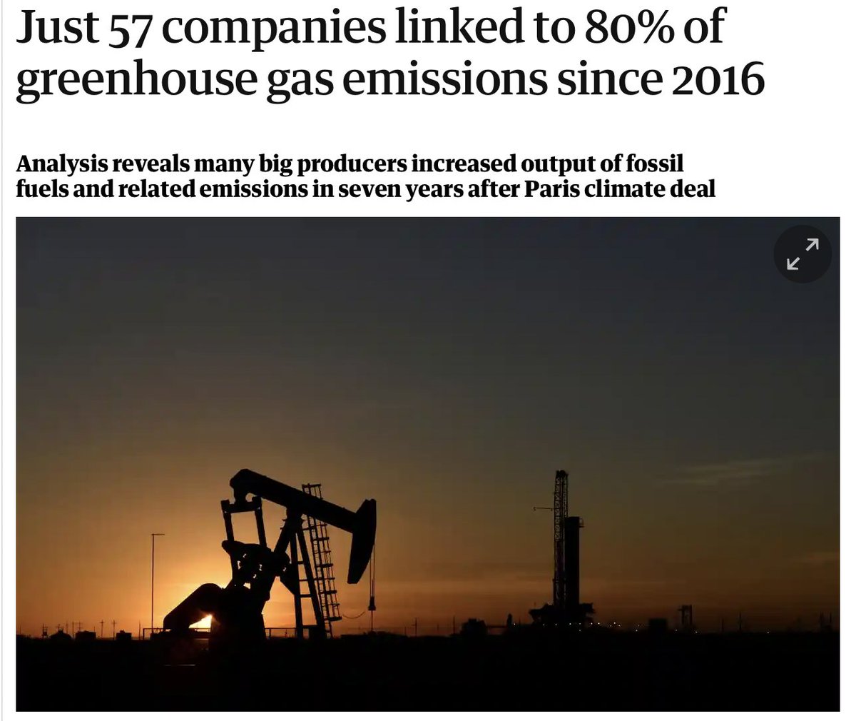 57 Konzerne verursachen 80 Prozent der Industrie-Emissionen. Sie machen literally Profit mit der Zerstörung unserer Lebensgrundlagen. Während sie uns etwas von 'persönlichem CO2-Fußabdruck' erzählen. Das Problem sind nicht die Menschen. Das Problem sind genau diese Konzerne.