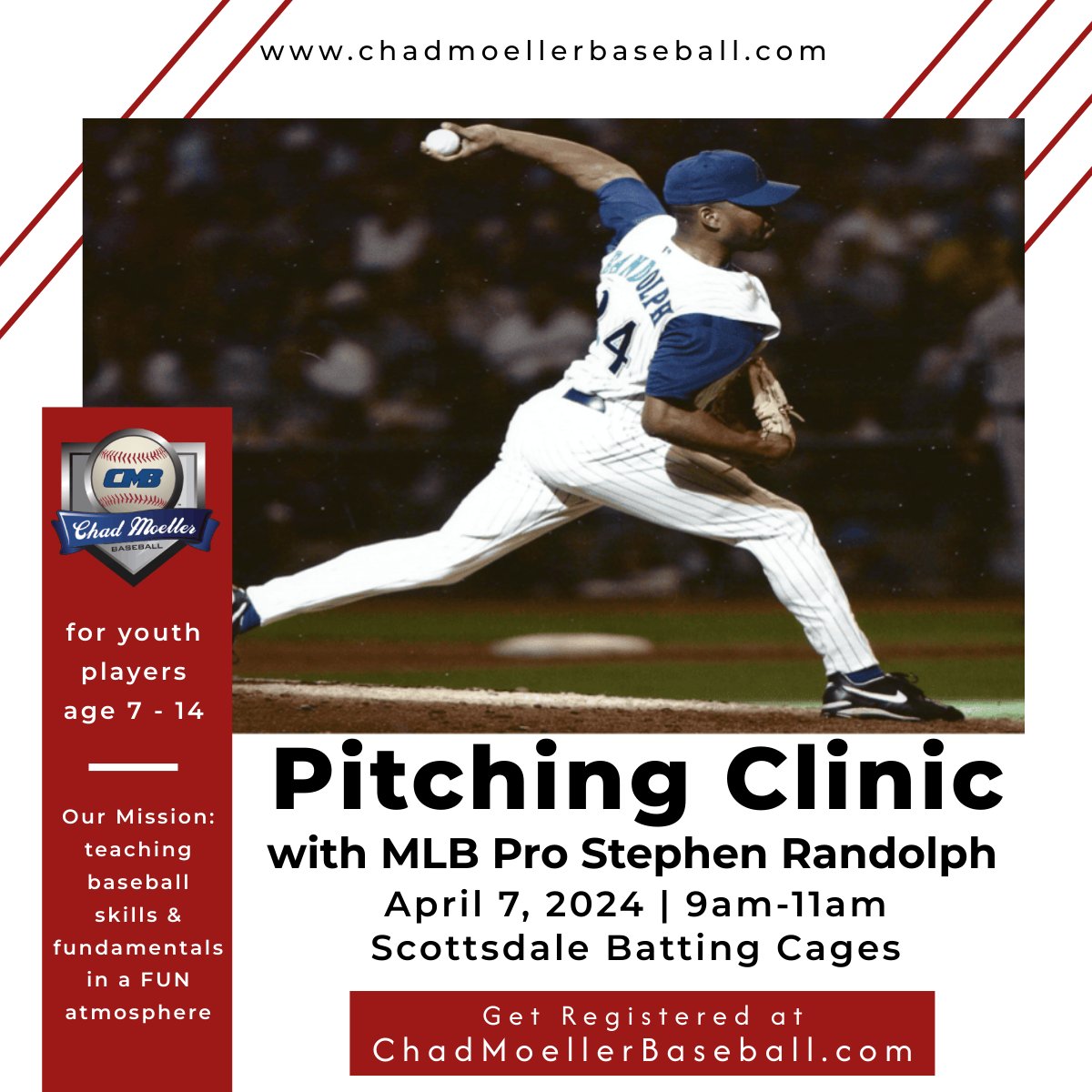 Pitcher Clinic this weekend, get more info and register at chadmoellerbaseball.com/clinics-and-ca…